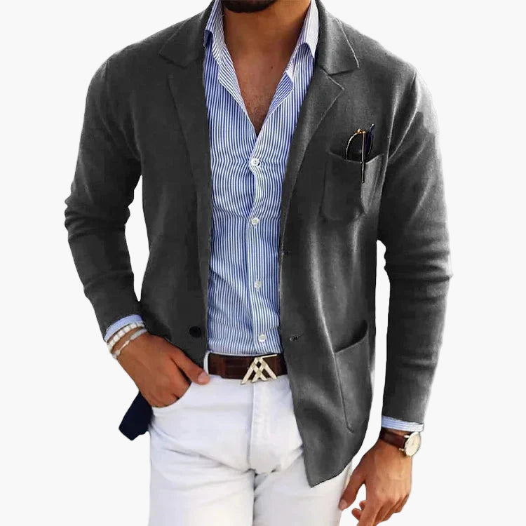 Męska marynarka o kroju Tailored-Fit z zapięciem na jeden guzik - J&B; - 4 - Livia-Moda