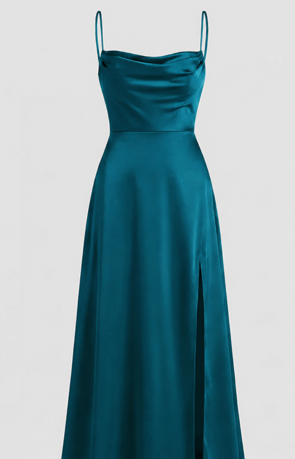 Evening Dress Women's Silky Look with Side Slit - Image 12