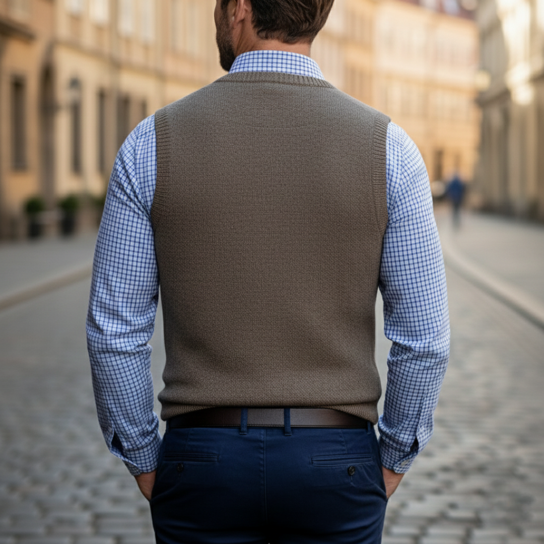 Walter – Stylish Knit Buttoned Vest for Men - Image 4