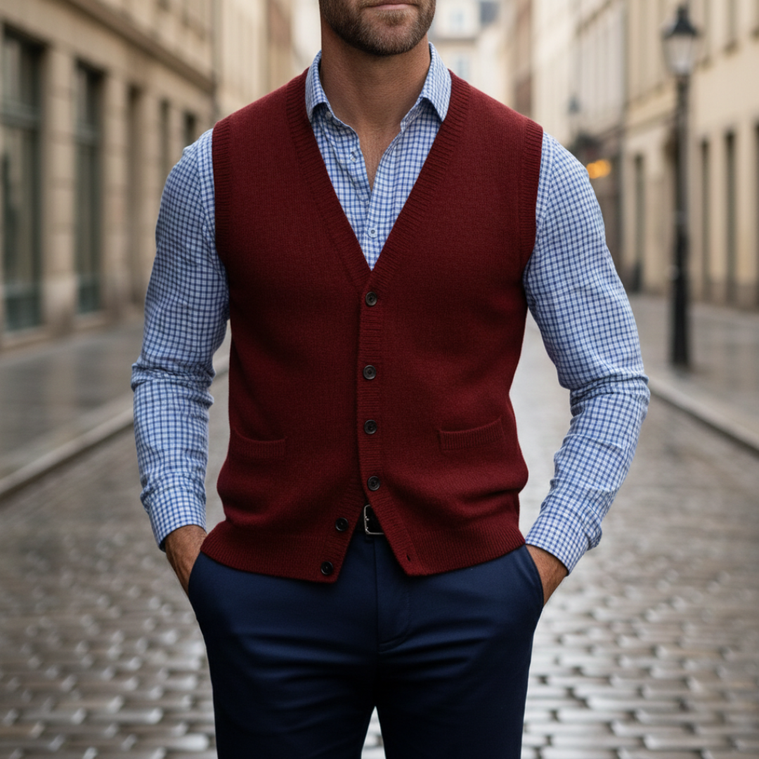 Walter – Stylish Knit Buttoned Vest for Men - Image 6