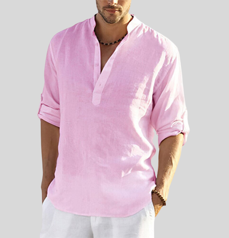 Sven – Long Sleeve Stand Collar Shirt - Image 5