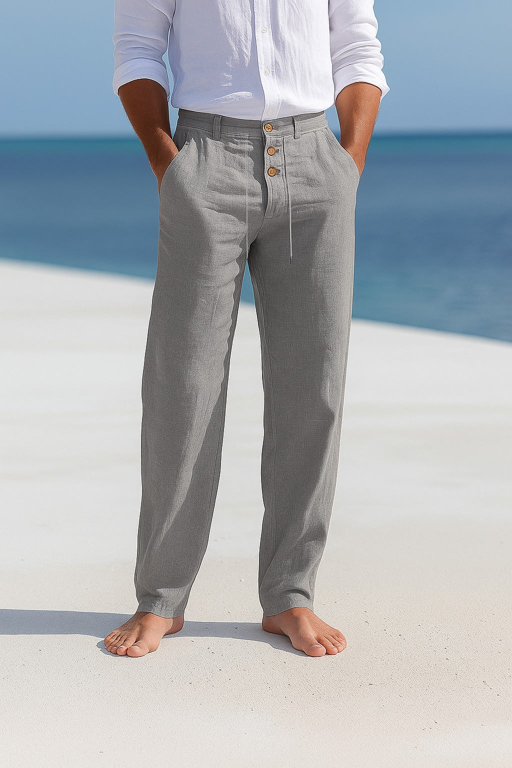 Linen Trousers Men - Relaxed Fit with Drawstring Waist - Image 4