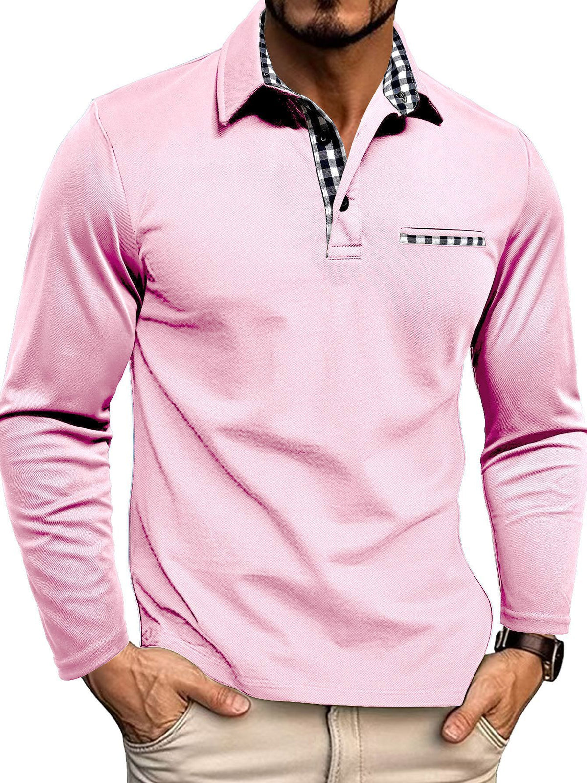 Henry – Elegancka koszulka polo z kontrastowym kołnierzem dla mężczyzn