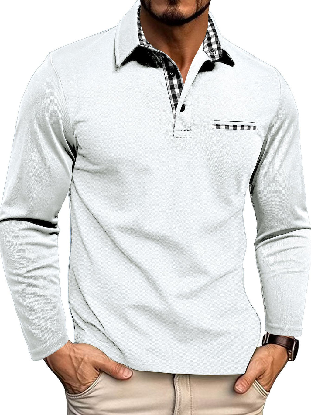 Henry – Elegancka koszulka polo z kontrastowym kołnierzem dla mężczyzn