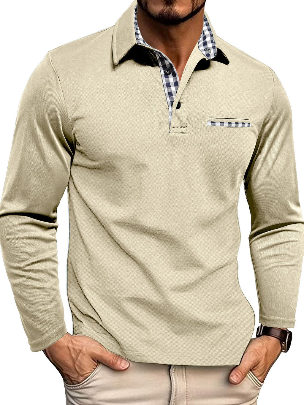 Henry – Elegancka koszulka polo z kontrastowym kołnierzem dla mężczyzn
