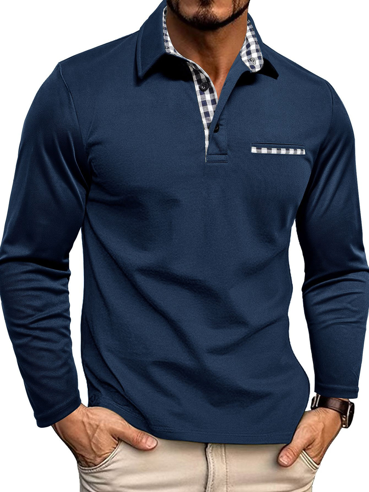 Henry – Elegancka koszulka polo z kontrastowym kołnierzem dla mężczyzn
