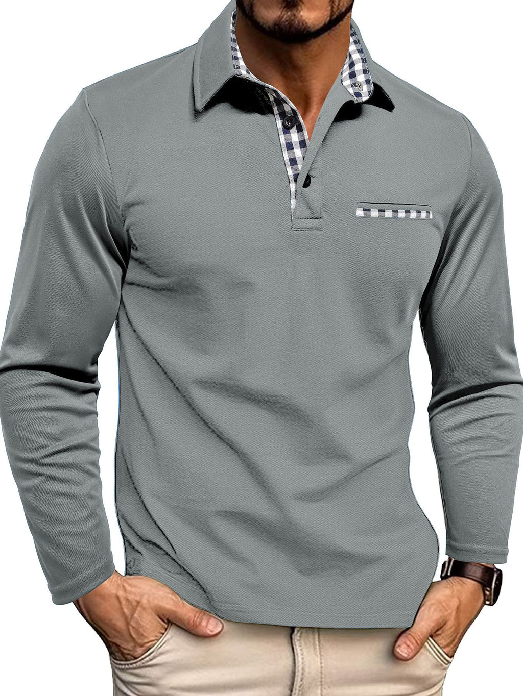 Henry – Elegancka koszulka polo z kontrastowym kołnierzem dla mężczyzn