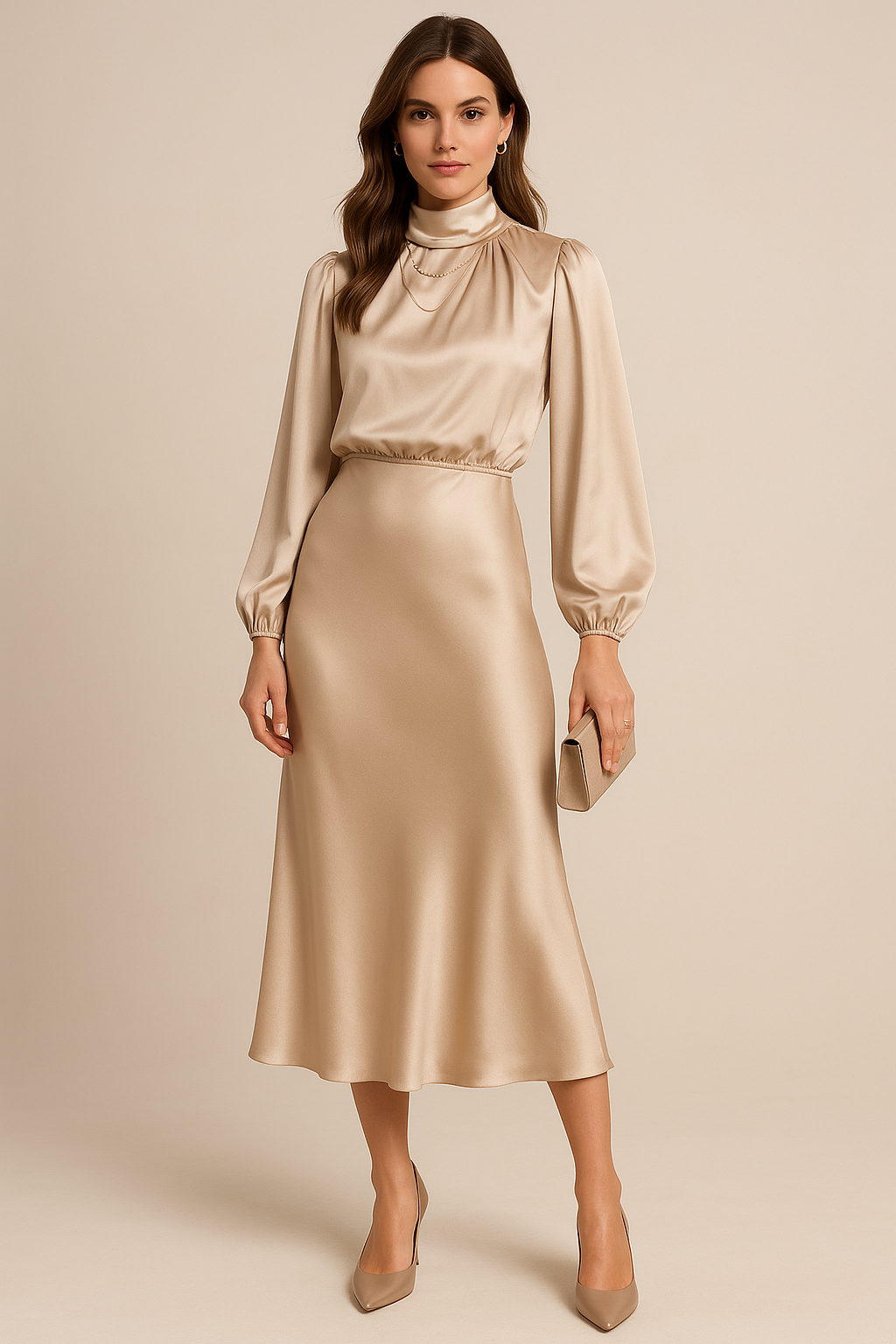 Clara – Elegant High Waist Silhouette Dress - Image 1