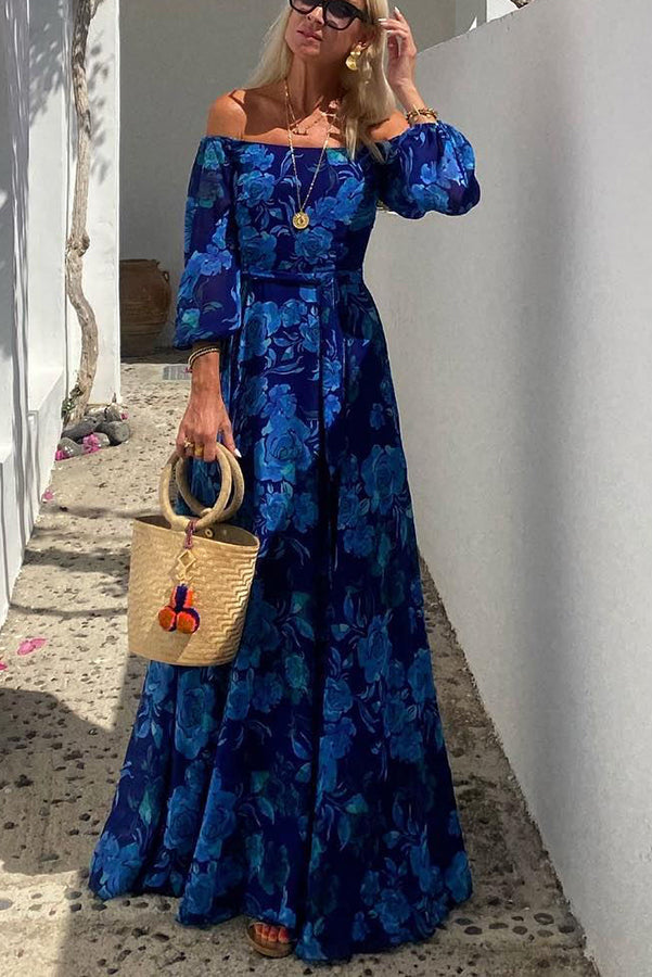 Helga – Elegant Floral Off Shoulder Dress for Women - Image 2