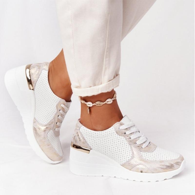 Clara – Damskie sportowe sneakersy na koturnie
