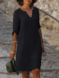 Chloe – Effortless V-Neck Midi Dress for Women - Image 4