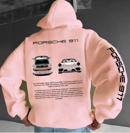 Adrian - Bluza męska oversize z nadrukiem Porsche