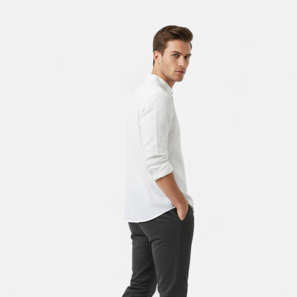 Louis – Long Sleeve Square Collar Shirt - Image 2