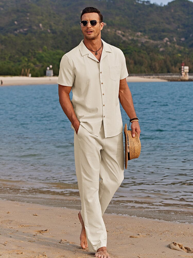 Two-Piece Set for Men |Short Sleeve Shirt and Relaxed Pants - Image 3