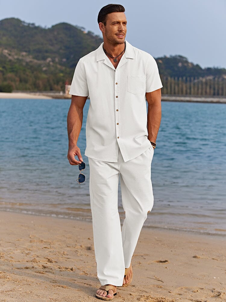 Two-Piece Set for Men |Short Sleeve Shirt and Relaxed Pants - Image 4