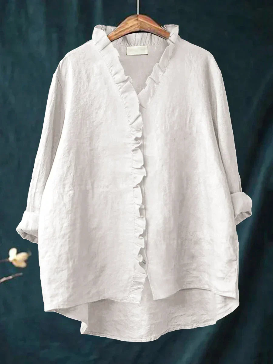 Maja – Ruffle V-Neck Blouse - Image 2