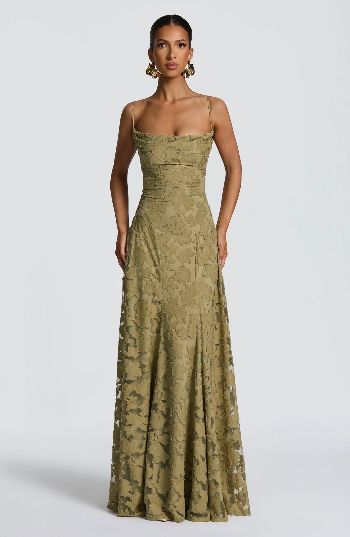 Maxi Dress Women's Floral Lace with Spaghetti Straps - Image 8