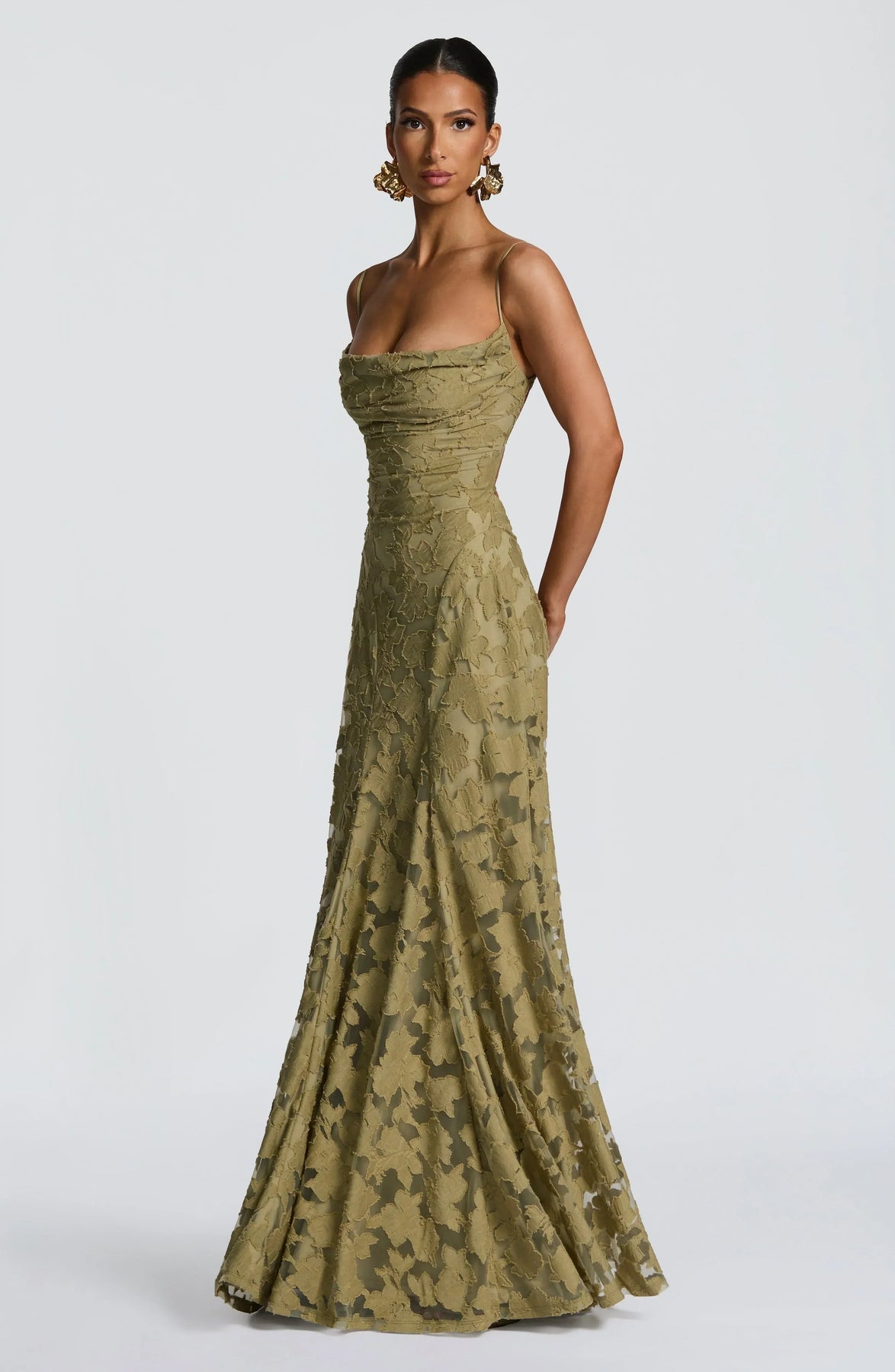 Maxi Dress Women's Floral Lace with Spaghetti Straps - Image 9