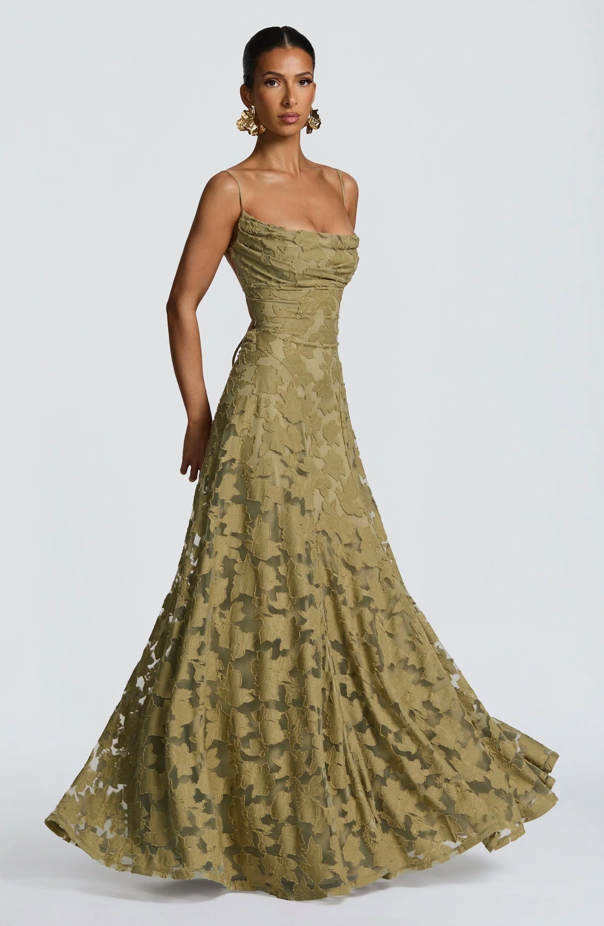 Maxi Dress Women's Floral Lace with Spaghetti Straps - Image 10