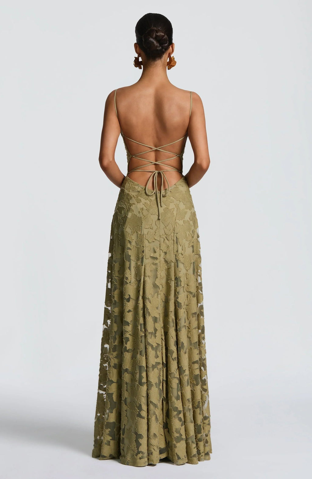 Maxi Dress Women's Floral Lace with Spaghetti Straps - Image 11