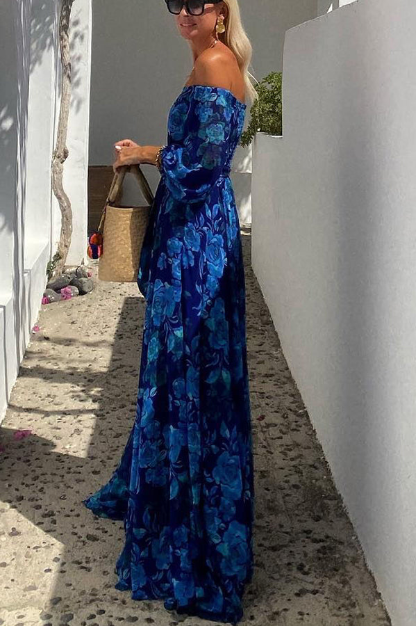 Helga – Elegant Floral Off Shoulder Dress for Women - Image 3