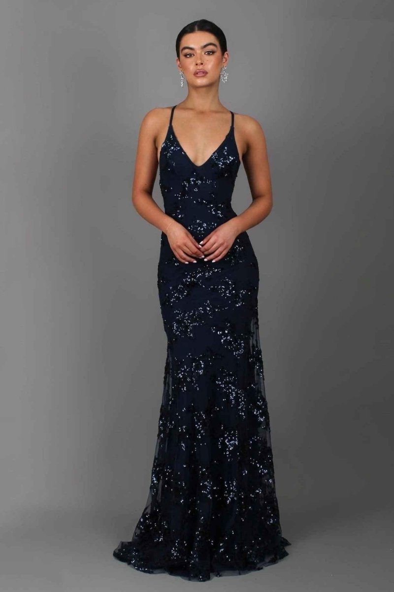 Maxi Dress Women's Elegant Design with Sparkling Detail - Image 1