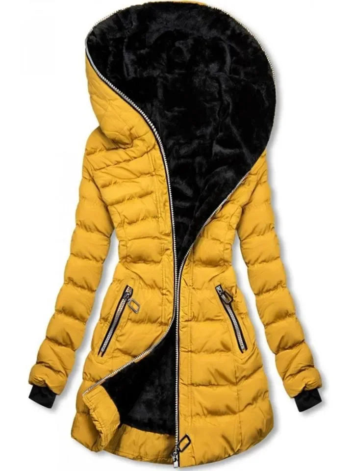 Damen Daunenjacke mit praktischer Kapuze und Reißverschluss - J&B - 2 - Atelier-Zofia