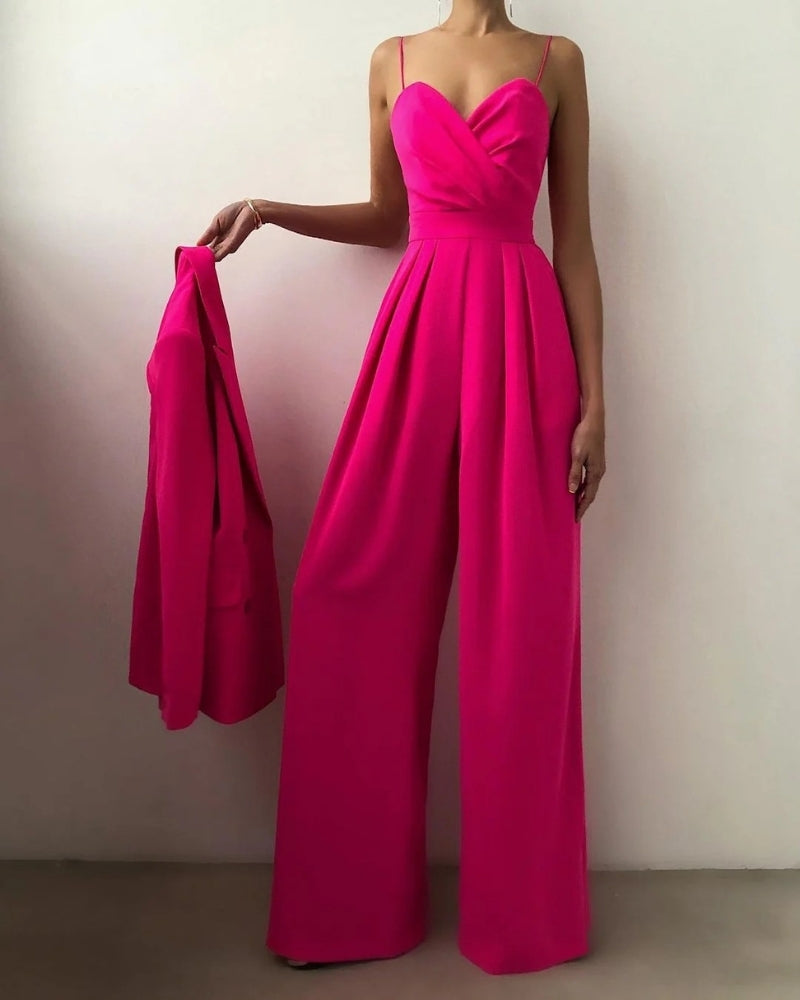 Wide Leg Jumpsuit Women's with Spaghetti Straps - Image 4
