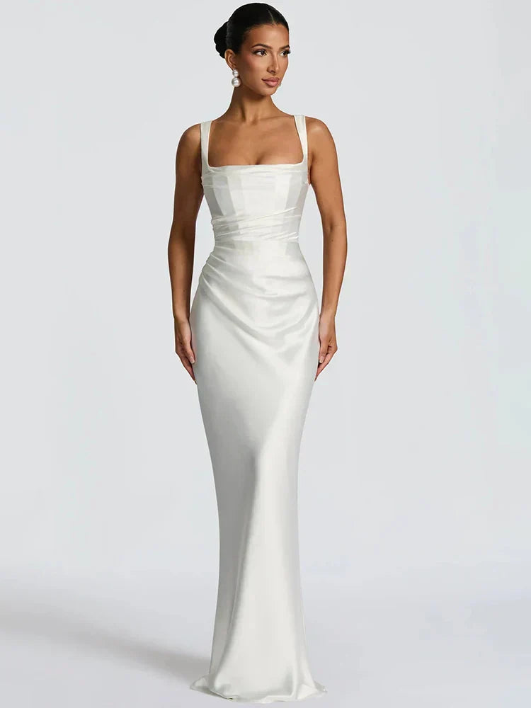 Evening Dress Women Satin Look Flattering Fit - Image 4