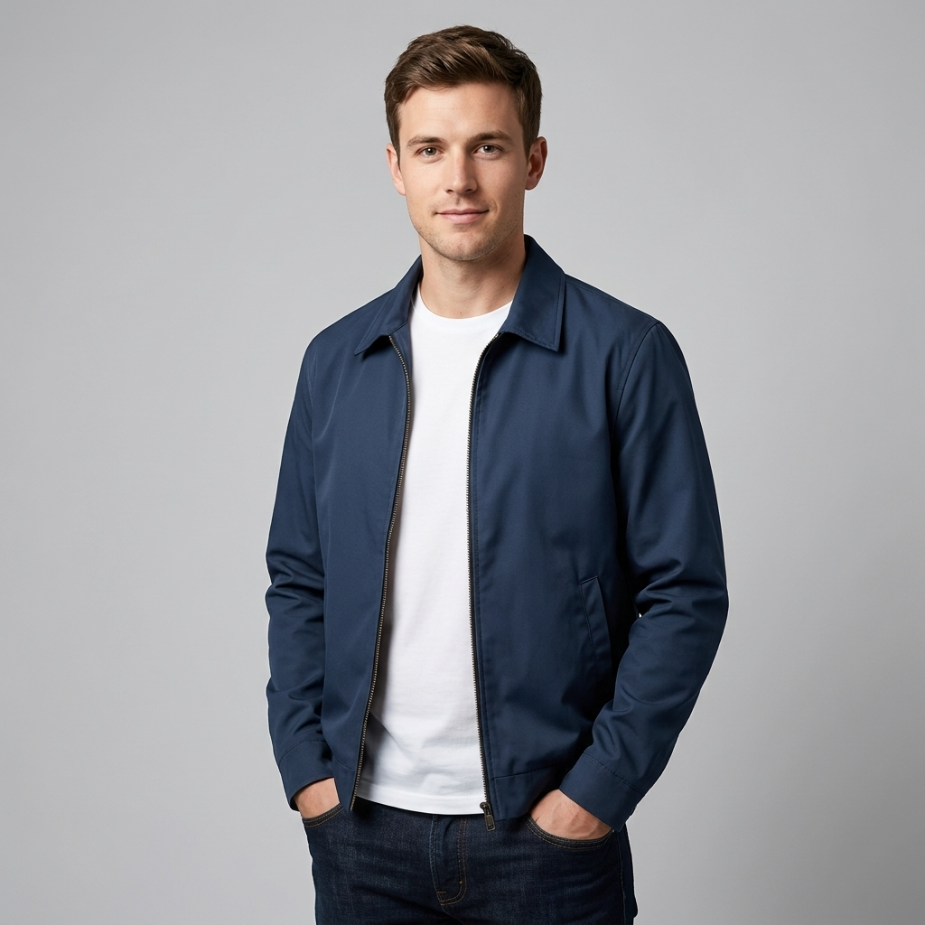 Swobodna męska kurtka o kroju slim fit z zamkiem błyskawicznym - J&B; - 4 - Livia-Moda