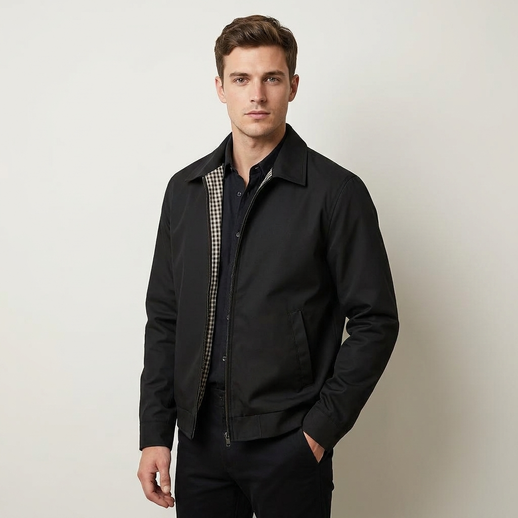 Swobodna męska kurtka o kroju slim fit z zamkiem błyskawicznym - J&B; - 6 - Livia-Moda