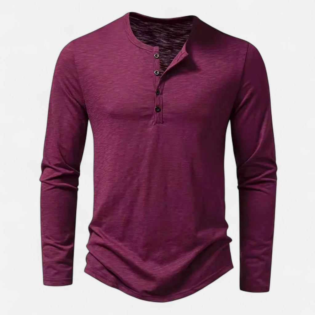 Theo – Long Sleeve Henley Shirt - Image 3