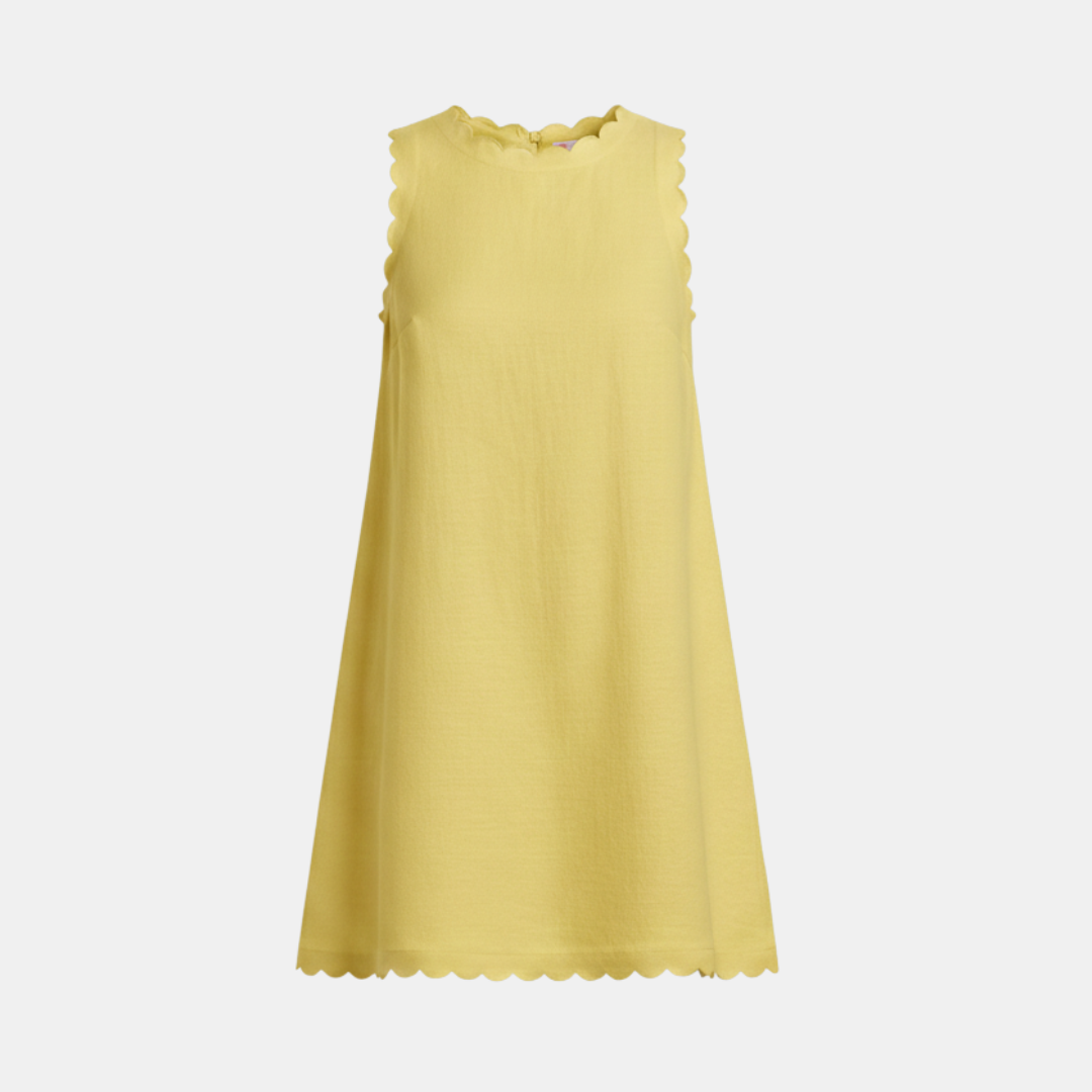 Ella - Women's Mini Dress White Linen - Image 14