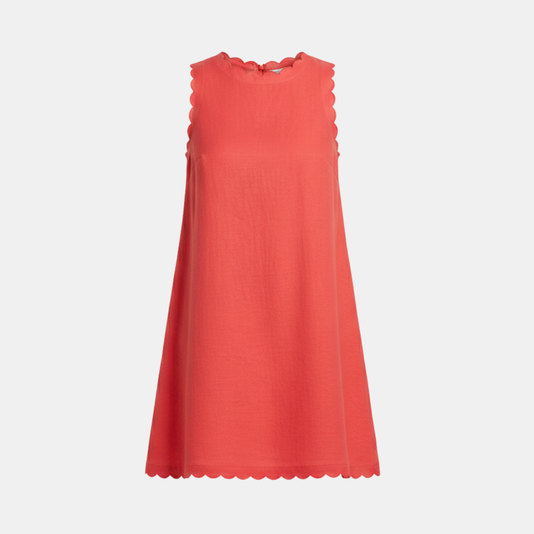 Ella - Women's Mini Dress White Linen - Image 8
