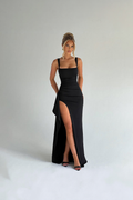 Evening Dress Women's Fitted with Side Slit - Image 1
