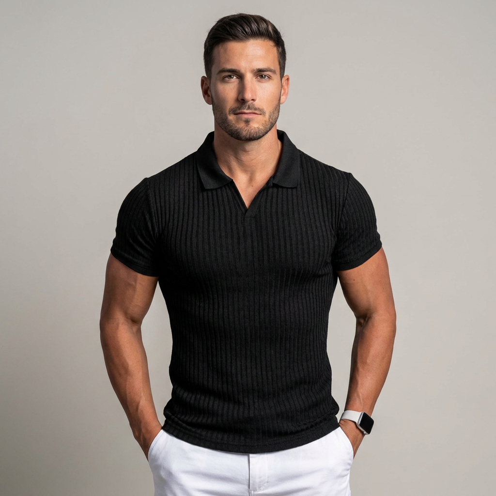 Robert – Ribbed Polo Shirt - Image 1
