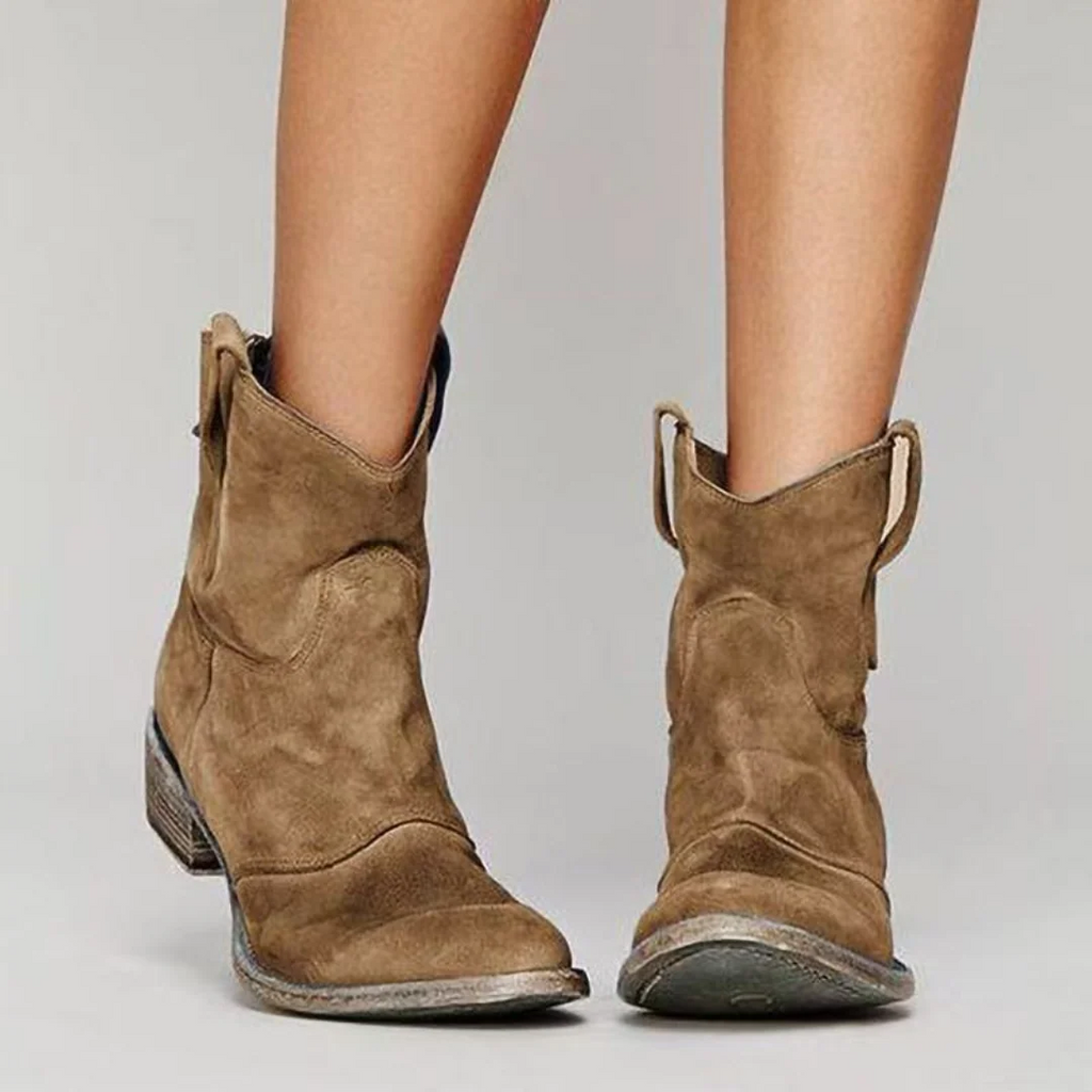 Damskie buty w stylu westernowym z grubym obcasem | L&V - 2 - Livia-Moda
