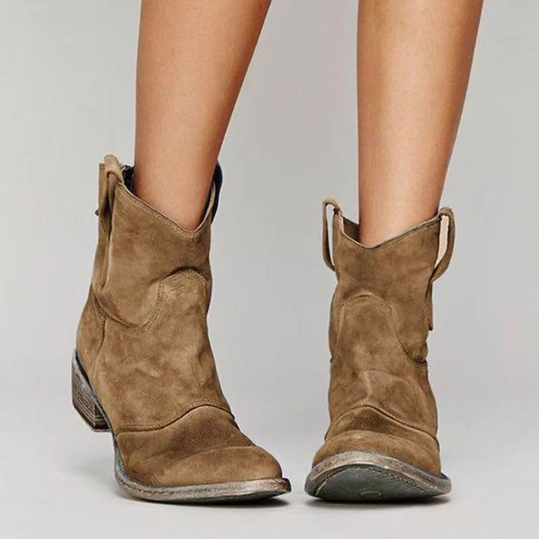Damskie buty w stylu westernowym z grubym obcasem | L&V - 2 - Livia-Moda