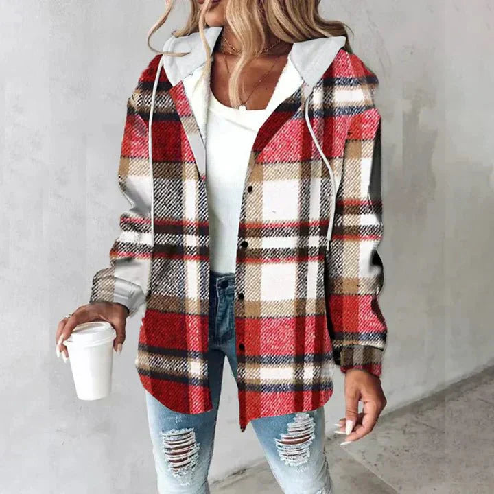 Annika | Lässige Karierte Kapuzenjacke - Elle Zürich