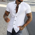 Short Sleeve Button-Up Shirt for Men with Slim Fit - Image 1