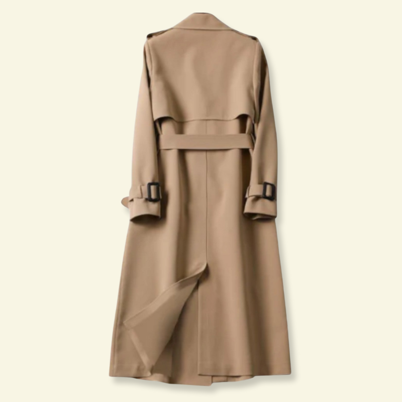 Long women’s trench coat with a belt at the waist - J&B; - 4 - London-stylehouse.com