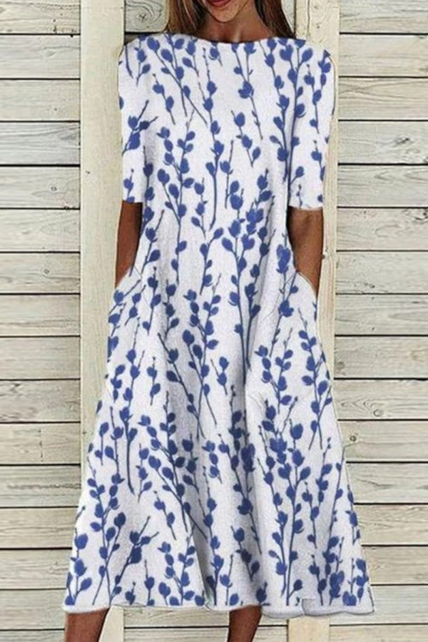Melanie – Crew Neck Half Sleeve Dress - Image 1