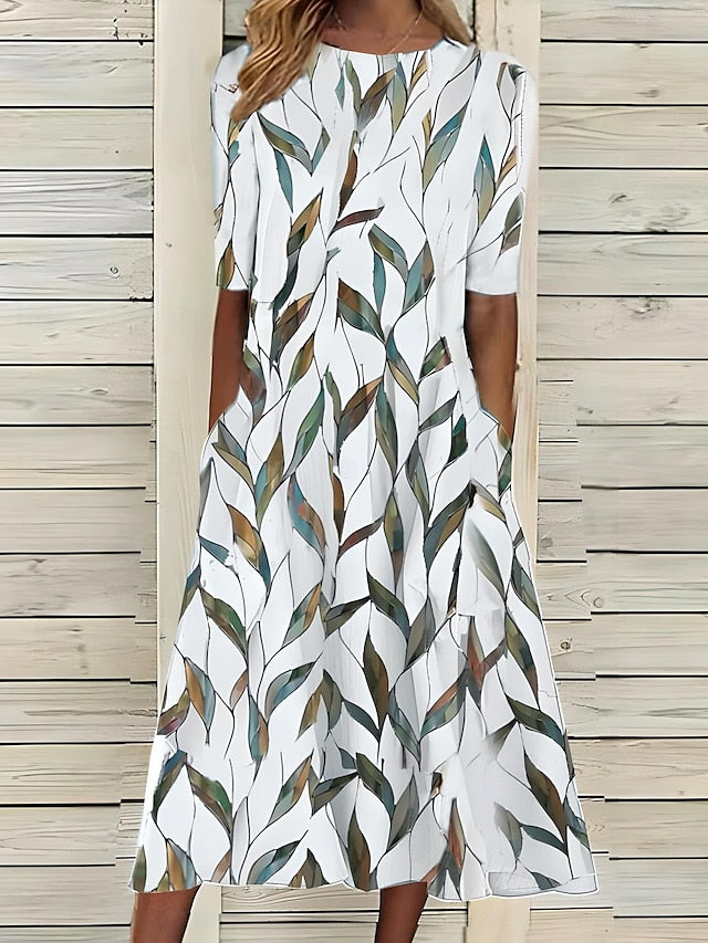 Lea – Round-Neck Printed Dress - Image 3