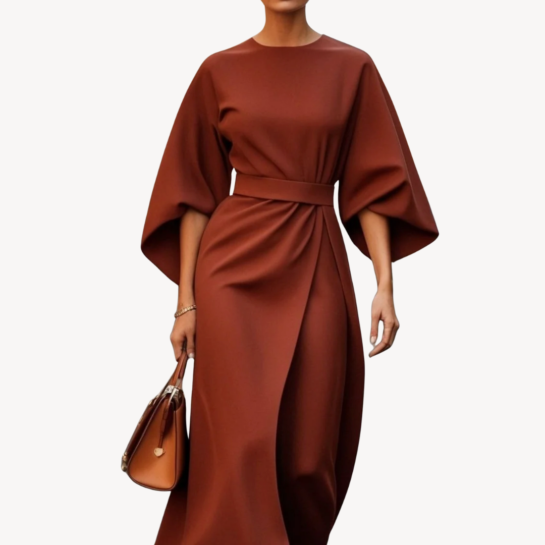 Celeste – Elegancka sukienka midi z szerokimi rękawami