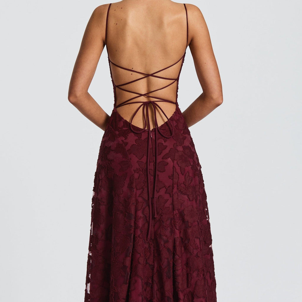Maxi Dress Women's Floral Lace with Spaghetti Straps - Image 7