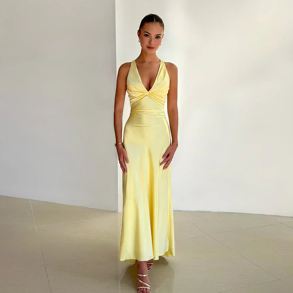 Amelie – Crossover Neckline Wedding Guest  Dress - Image 1