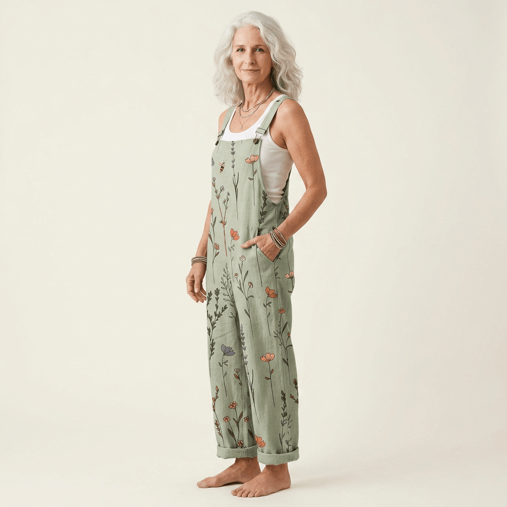 Floral Print Jumpsuit Women's Casual Overall with Pockets - Image 4