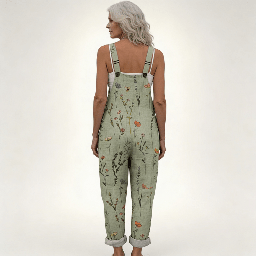 Floral Print Jumpsuit Women's Casual Overall with Pockets - Image 3