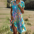 Ines – Floral Short Sleeve Dress - Image 1