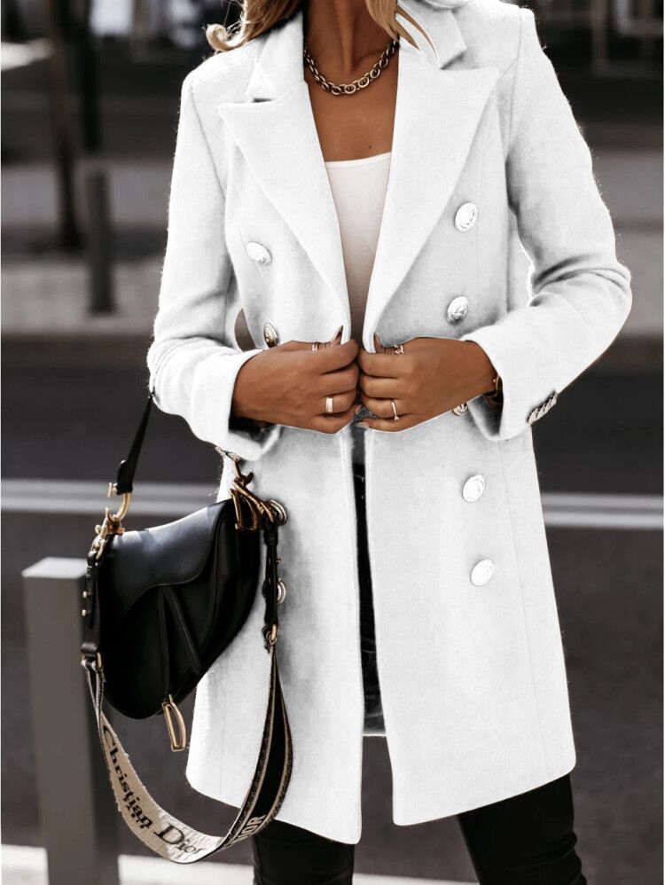Stilvolle Damenjacke im Doppelreiher-Look mit figurbetonter Silhouette - J&B - 4 - Atelier-Zofia